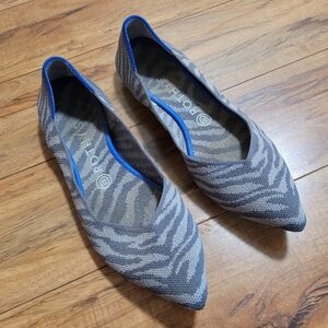 Rothys Womens 9 Gray Zebra Slip on